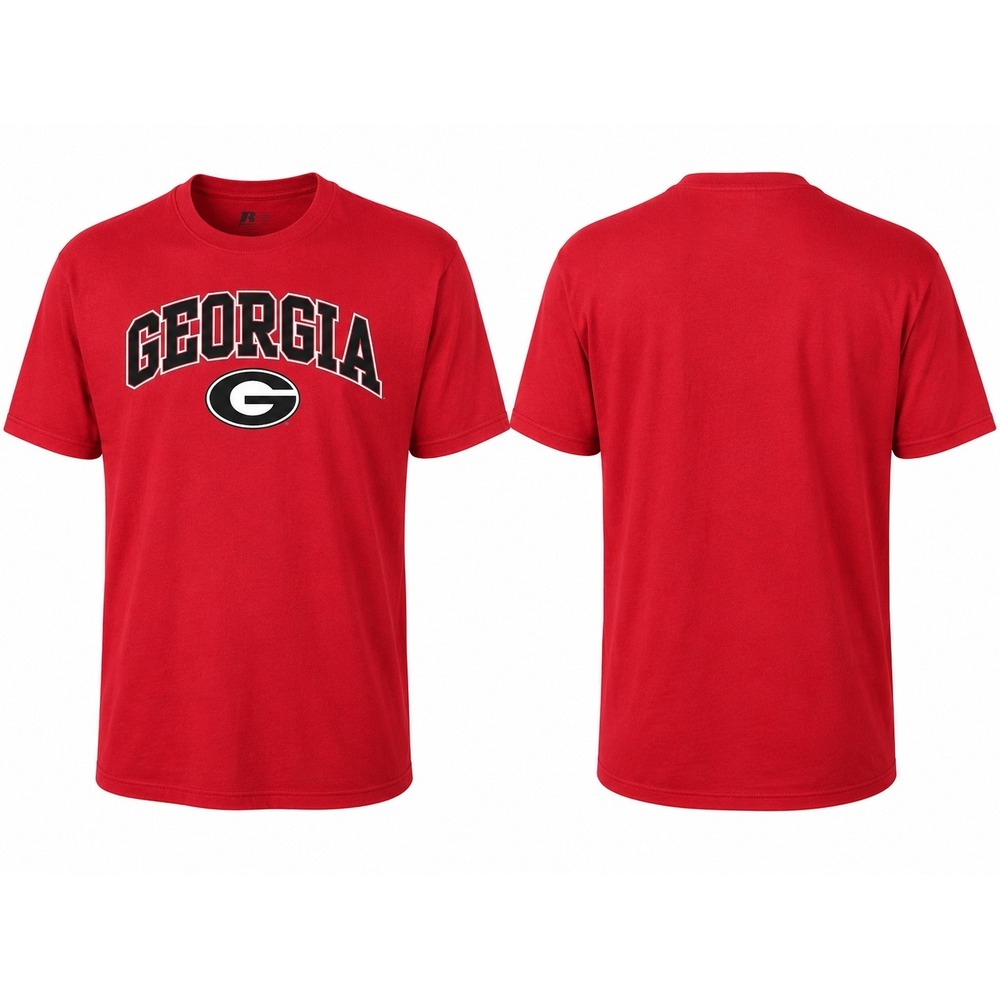 Russell Athletic Georgia Bulldogs T-Shirt Mens 2XL Red NCAA College Graphic Tee